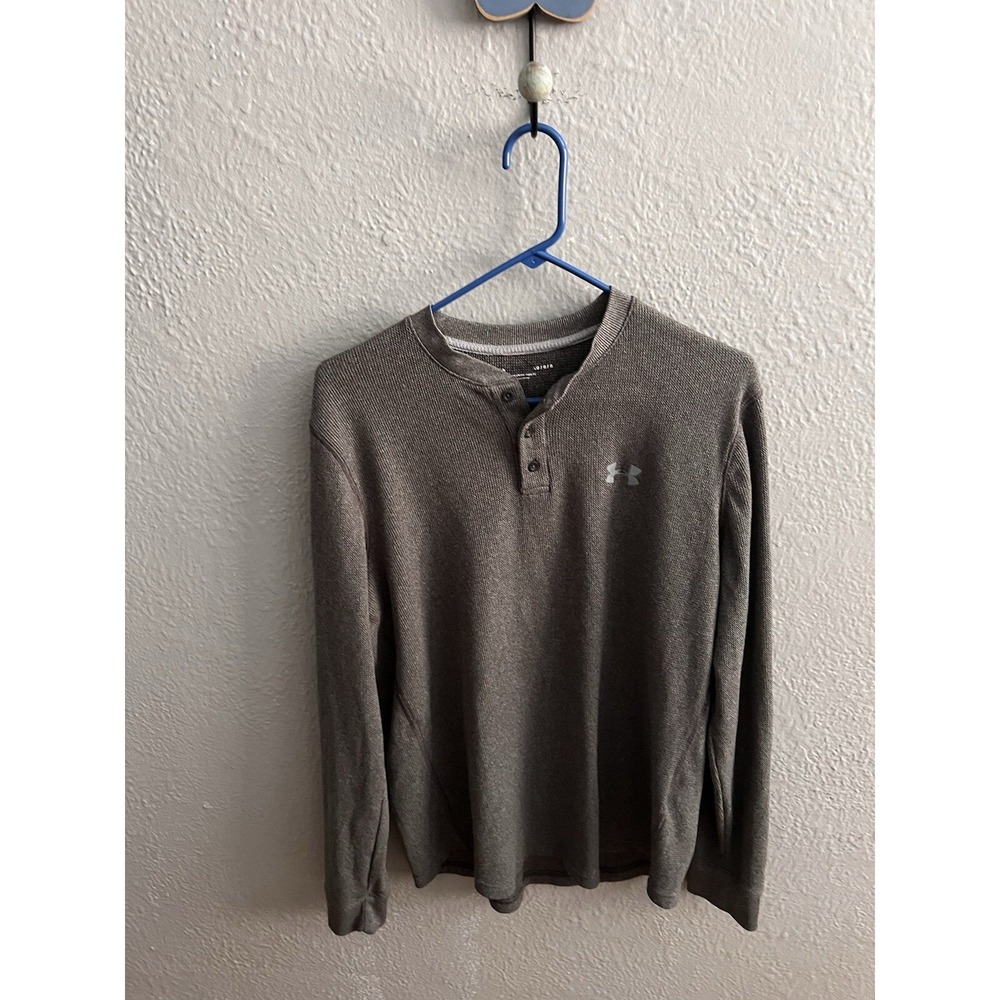 Under Armour Sweater Mens Fleece Cold Gear 1/4 Button Collar Size Large